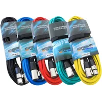 Keepdrum MC-001XX 5x 10m Mikrofonkabel Set XLR Farben