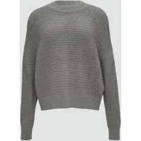 S.Oliver - Oversized Strickpullover mit Strukturdetails, Damen, grau, 44