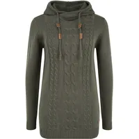 Oxmo Strickpullover OXCable 21300568ME Strickpulli lang geschnitten in Grau