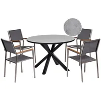 Beliani Gartenmöbel-Set, grau Silber, Schwarz