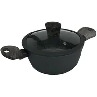 Michelino Bratentopf mit ergonomischen Holzgriffen Antihaft mit Glasdeckel in