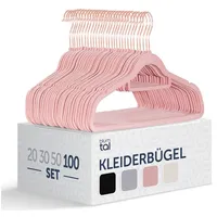 Blumtal Kleiderbügel 100 Stück - Samtbezogene, 360° drehbar und
