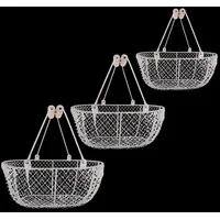 Esschert Design Drahtkörbe, 3-er Set, Silber, W2026