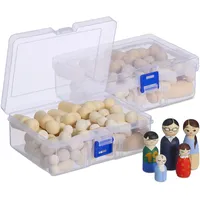 Relaxdays Holzfiguren, 100er Set, Spielfiguren zum Bemalen, Mensch, Familie,