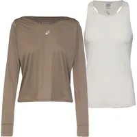 Asics Nagino Run Langarm-t-shirt - Pepper / Oatmeal -