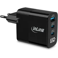InLine USB PD Netzteil, GaN Ladegerät, 3-Port, USB-C +