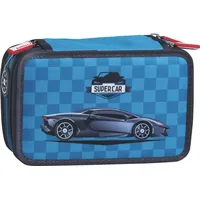 Brunnen 104912106 Schüler-Etui 3 Reissverschlüsse Supercar2