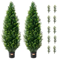 Vevor 2er-Set Künstliche Zeder, Formschnittbaum Kunstpflanzen PE Zypresse 121,9cm