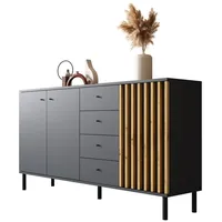 Newroom Sideboard Schwarz Sideboard Modern Vintage - 160x85x40 cm