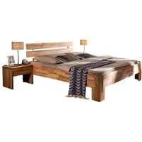 Main Möbel Doppelbett Bett Massivholz 160x200 Wildeiche geölt NEU