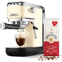 Tchibo Siebträger Espressomaschine „Lapressa“ Cremeweiß Kaffeeprobierpack GRATIS
