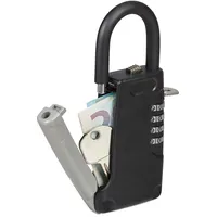 Relaxdays Schlüsseltresor mit Bügel, 4-stelliger Zahlencode, außen, Schlüsselsafe klein,