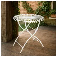 Hti-Living Gartentisch Ø 70 x 75 cm Weiß