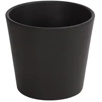 Dehner Keramik-Übertopf Basic, rund, dunkelgrau