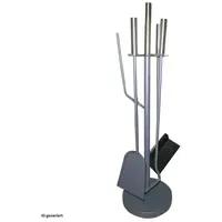 Hti-Living Kaminbesteck Metall 5-teilig 0,65 m Silber