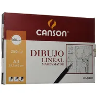 Canson Gvarro Zeichenpapier, linear, A3, 160 g, Packung mit