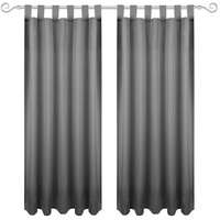 Bestgoodies Dekoschal Ellen Schlaufen 140x145 cm Anthrazit, blickdichter Vorhang,