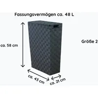 Lycce Nischenwäschekorb geflochten aus Stoff grau 48 l