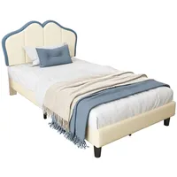 XDOVET Polsterbett,Kinderbett,mit weichen Schutzkanten,Stabile Bettfüße, Elegantes gepolstertes Kopfteilprofil, Einzelbett,