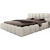 Luxusbetten24 Designer Polsterbett Boston Bouclé mit Stauraum 140x200 Beige