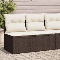 VidaXL 2-tlg. Garten-Sofagarnitur mit Kissen Braun Poly Rattan Akazie