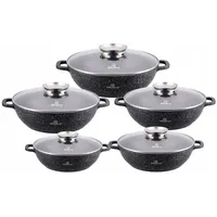 Klönberg Topf-Set 10tlg. Schöne niedriger Töpfe mit Steinbeschichtung 5