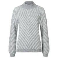More & More Strickpullover in hellgrau weiß - 0001