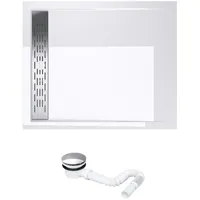 Mai & mai Duschwanne 80x120x5cm Duschtasse Weiß Acryl-wanne flach