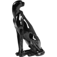 Beliani Dekofigur Jaguar BROYE Schwarz