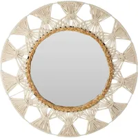 H&S Decoration Xxxl Spiegel, Beige, Glas, Rund, 55x2x55 cm,