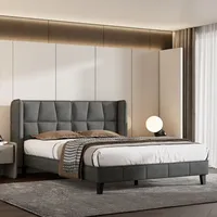 XDOVET Polsterbett mit Lattenrost und Kopfteil, Jugentbett, Holzlattenunterstützung, Einfache