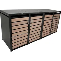 DEGAMO Mülltonnenbox 264x80x116cm für Tonnen 120 und 240 Liter,