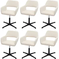 Mendler 6er-Set Esszimmerstuhl HWC-A50 IV, Küchenstuhl, Retro höhenverstellbar Drehmechanismus