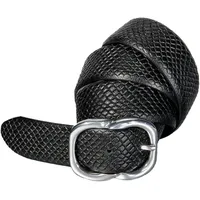 Silbergift Ledergürtel, Metallic-Look, edles Rindleder mit Glanzeffekt Silbergift schwarz