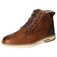 Mustang Shoes Winterboots, Schnürboots, Casual-Stiefelette mit kariertem Einsatz am