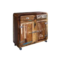 Massivmoebel24 Kommode Altholz 90x40x90 mehrfarbig lackiert FREEZY #37