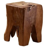 Massivmoebel24 - Hocker Teak Wurzel 30x30x40 natur lackiert unika