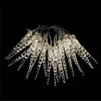 Lex Eiszapfen LED Lichterkette 20 Batterie Acryl Innen warmweiß