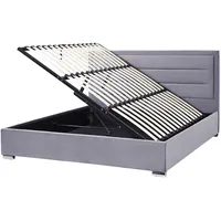 Beliani Polsterbett Dunkelgrau Textil, 180x200 cm