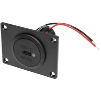 ProCar Power USB-C Einbausteckdose PD/QC mit LED + Montageplatte