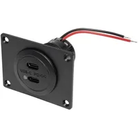 ProCar Power USB-C Doppelsteckdose PD/QC mit LED + Montageplatte