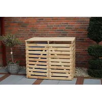 Promadino Mülltonnenbox Vario V", Holz, Natur, Geeignet für 2