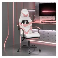VidaXL Gaming-Stuhl mit Fußstütze Weiß und Rosa Kunstleder