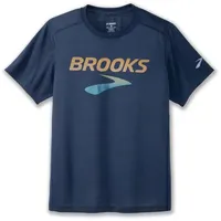 Brooks Herren Distance Short Sleeve 3.0 blau