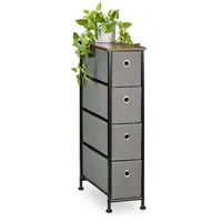 Relaxdays Nischenregal, 4 Stoff-Schubladen, Industrial-Design, Wohnzimmer Kommode, HxBxT: 76