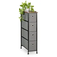 Relaxdays Nischenregal, 4 Schubladen Braun,Schwarz,Grau