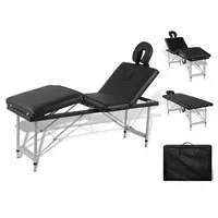 VidaXL Massageliege Klappbar 4-Zonen mit Aluminiumgestell Schwarz