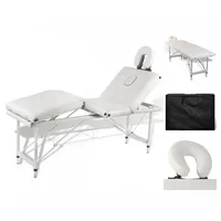 VidaXL Massagetisch mit Aluminiumrahmen, faltbar 4 Zonen Creme-Weiß