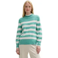 Tom Tailor Denim Damen Cosy Strickpullover mit Streifen-Muster, 36477