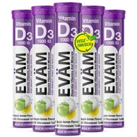 Eväm Vitamin D3 Brausetabletten Geschmack Apfel 5x 20 Stück